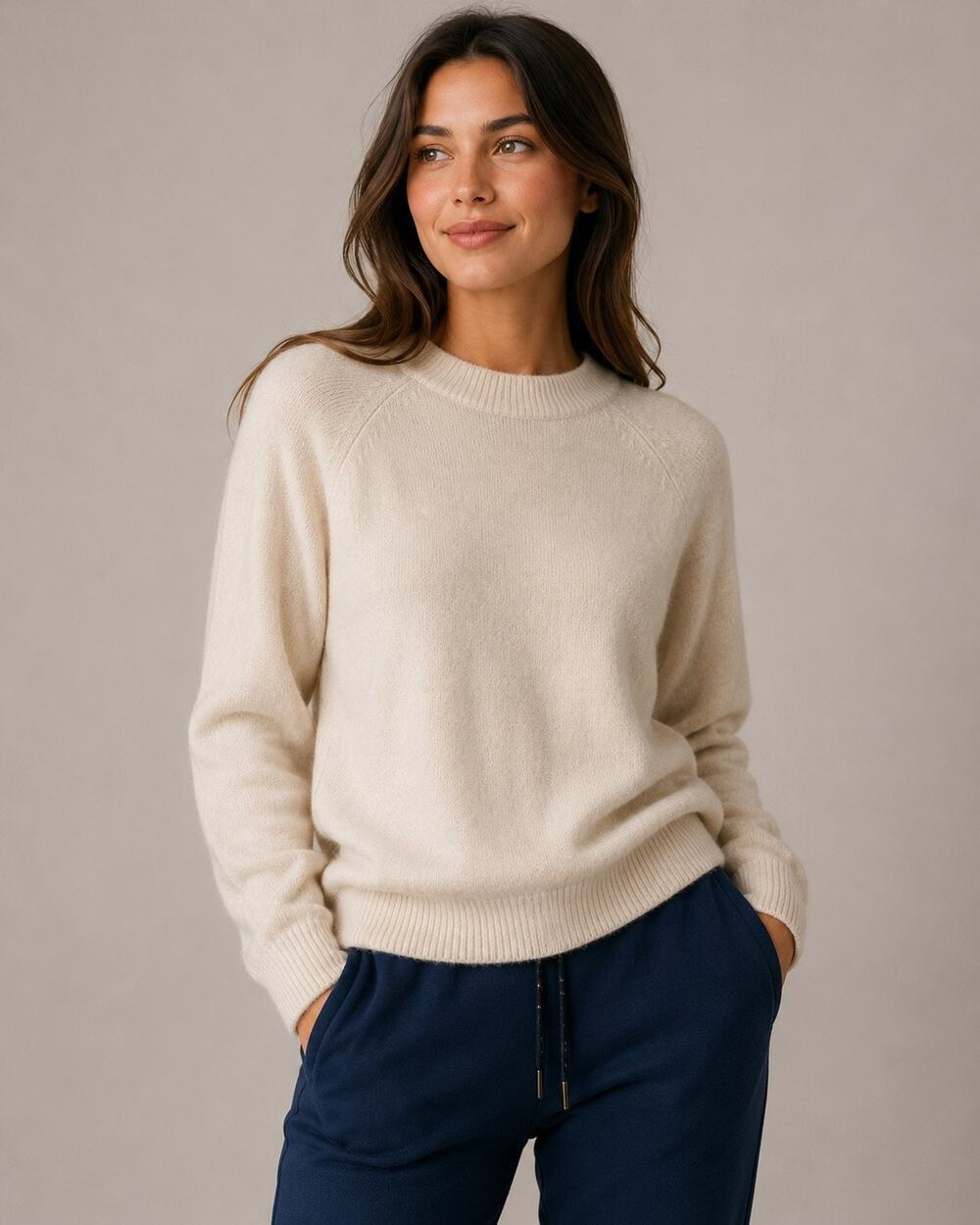 Express Women’s Crew neck long -sleeve pullover knit sweater - S
